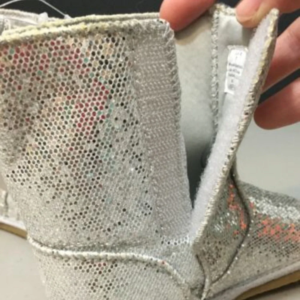 sz 2Inf 7 Tdlr NEW‎ Baby Deer Silver Sparkly Infant & Toddler Little Girls Boots